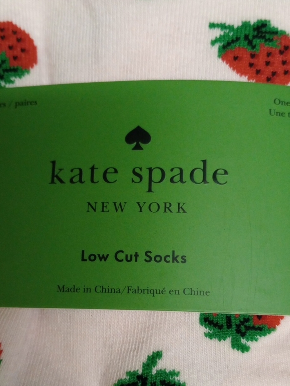 🆕🍓KATE SPADE 3 PAIRS LOW CUT STRAWBERRY RED, WHITE AND PINK WOMEN'S SOCKS - Picture 3 of 7